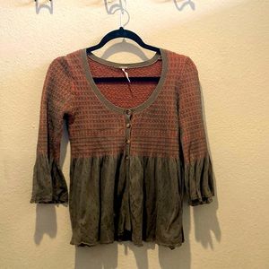 Free People button up sweater top.
